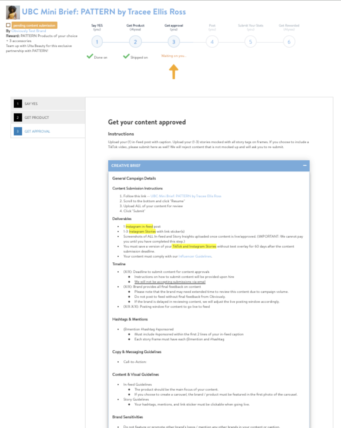 sample page before the redesign