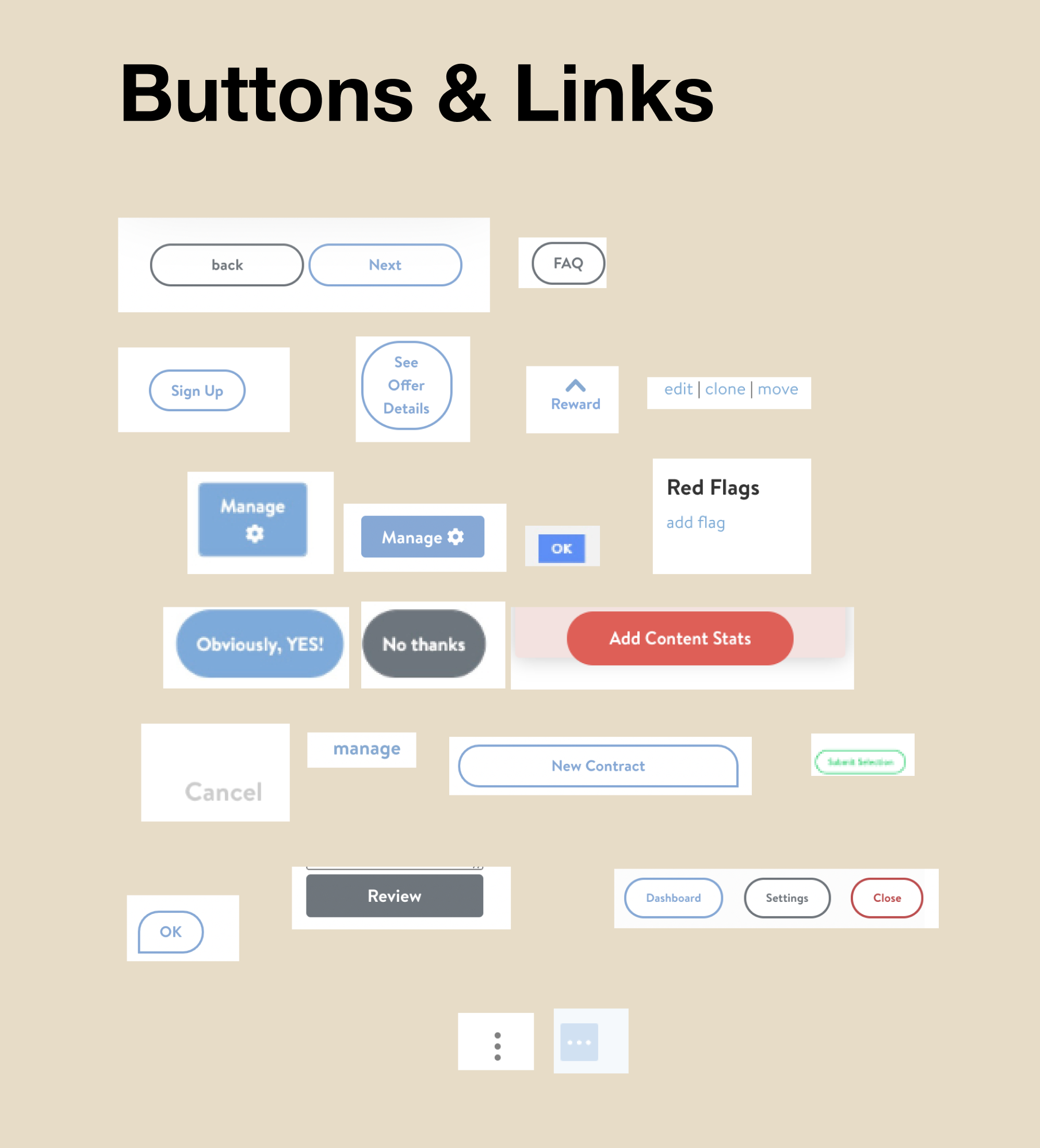 audit of buttons in the old system